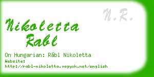 nikoletta rabl business card