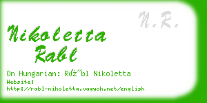 nikoletta rabl business card
